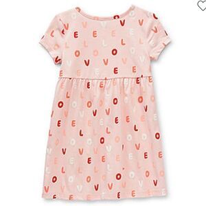 Thereabouts Toddler Girls Size 3T Pink LOVE Short Sleeve A-Line Dress
